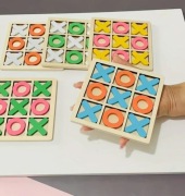 Gra kółko krzyżyk drewno zabawka logiczna 