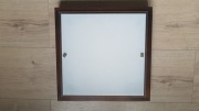PLAFON STAL DREWNO 4 ŻARÓWKI ŚCIANA SUFIT 39cm E27 KWADRAT