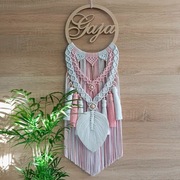 Makrama na kole z imieniem łapacz snów imienna