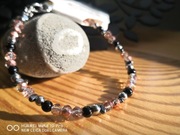 Bransoletka talizman obsydian hematyt i kryształki