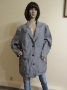 Ulla Popken szary żakiet lniany kieszenie plus size _ 50