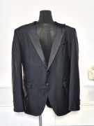 Smoking meski L Czarny 50 % Welna Marynarka meska Benetti