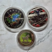 Zestaw 3 Monet Niue Lunar Rok Konia Red Back Spider Kanadyjski Liść Klonowy