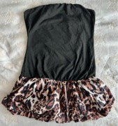 Sukienka czarna z panterką modna elegancka efektowna Shein L