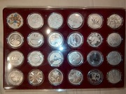 24 szt. SREBRNE monety inwestycyjne. Stan IDEALNY. Polecam!!!