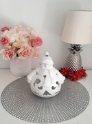 BAŁWAN CERAMICZNY LAMPION ŚWIECZNIK TEALIGHT OZDOBA ŚWIĄTECZNA 19 CM