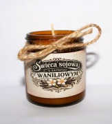 Świeca Sojowa Wanilia Rękodzieło Słoik Vintage Prezent Naturalna Eko 120ml