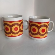 Zestaw 2 sztuki kubki Lubiana kolorowe PRL 