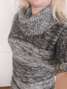 Initial sweter golf damski szaro-czarny nietoperz nowy z metką M L 38 40