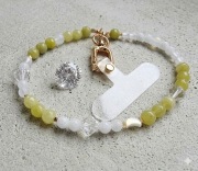 Biżuteryjna smycz do telefonu Agat i Kryształ górski, Mattè Prism handmade