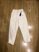 JEANSY BAGGY Z DIAGONALU Beżowe STRADIVARIUS