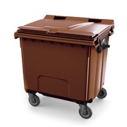 POJEMNIK NA ŚMIECI ODPADY POJEMNIKI 1100L BRĄZOWY