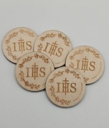 IHS, hostia, Komunia Święta, dekor, 5cm