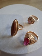 Trzy złote pierścionki14 karatowe złoto próba 583 waga ponad 16 gram 