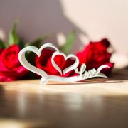 Dekoracyjny napis LOVE z sercami