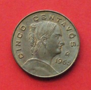 5 Centavos  1965 r -  Meksyk Josefa Ortiz de Dominguez  stan !