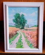 "BIESZCZADY -POLNA DROGA"- OBRAZ OLEJNY NA PŁÓTNIE/48x38 