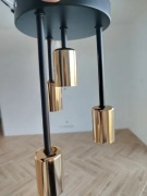Loft gold black lampa wisząca sufitowa vintage metal brylant kryształ retro