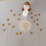 Anioł na komunię figurka cukrowa tort 