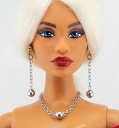 Zestaw biżuterii dla lalek Barbie srebrne kulki