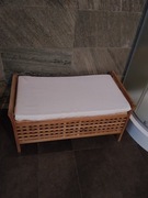 Ażurowa drewniana ławka relaksacyjna ze schowkiem 