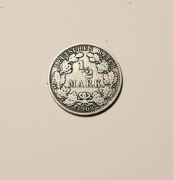 1/2 marki 1909 A Deutches Reich SREBRO