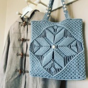 Torebka duża ze sznurka Makrama Boho Handmade