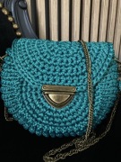 Szmaragdowa torebka oreo, stare złoto, hand made