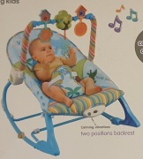 Kołyska Bujaczek Fotelik Krzesełko Dźwięk Wibracja niebieskie