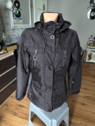 Bergson kurtka damska 34 brązowa przejściowa zimowa kratka narciarska