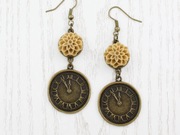 Native Bloom kolczyki ZEGARY vintage retro boho etno folk kwiaty NA83