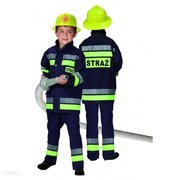 STRÓJ STRAŻ STRAŻAK KARNAWAŁOWY KOSTIUM 128