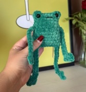 Leggy Frog Żabka | Maskotka Pluszak na szydełku Ręcznie robiona