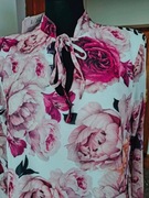 Bluzka koszula w róże peonie kwiaty