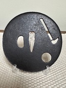 Tsuba żelazna okres Edo XVII/XIX w. katana wakizashi