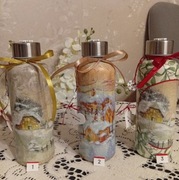 Butelka zdobiona metodą decoupage, rękodzieło 