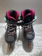 Rolki damskie różowo czarne