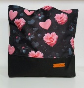 Torba shopper wodoodporna hand made różowe kwiaty 