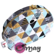 Organizer Obag MOON LIGHT biały – trójkąty turkus szary Złoto OMAY Handmade