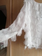 Nowa elegancka bluzka pióra frędzle M/L