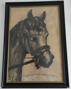 Obraz ŁEB KONIA - rama czarne drewno