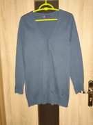 69 Niebiesko szary długi sweter rozpinany kardigan rozmiar 36/38