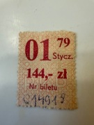 Bilet znaczek miesięczny PKP 01/79