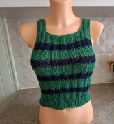 Top zielono-granatowy.Handmade.