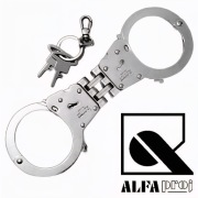 Kajdanki Policyjne Zawiasowe Czeskiej Policji ALFA-PROJ 9927 NOWE.