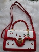 Torebka do ręki na pasku crossbody wiśnie wisienki cherry pin up