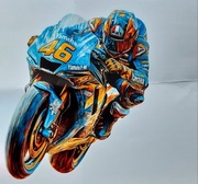 Puzzle drewniane motocykl układanka motocykl auto niebieskie