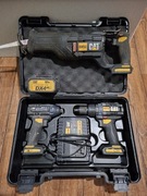 Zestaw narzędzi aku wkrętarka, zakretarka, piła lisica Caterpillar + walizk