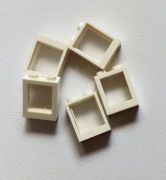 41 Klocek - okna małe rama+szyba białe 8 szt.