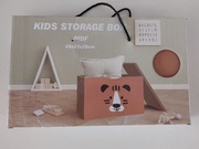 Drewniana skrzynia na zabawki brązowa